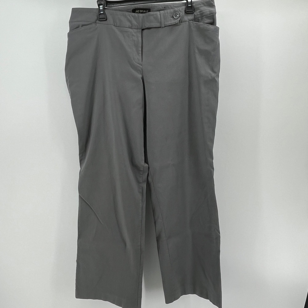 Lane Bryant Womens Gray Straight Leg Dress Pants Size 18 Average Stretch Office